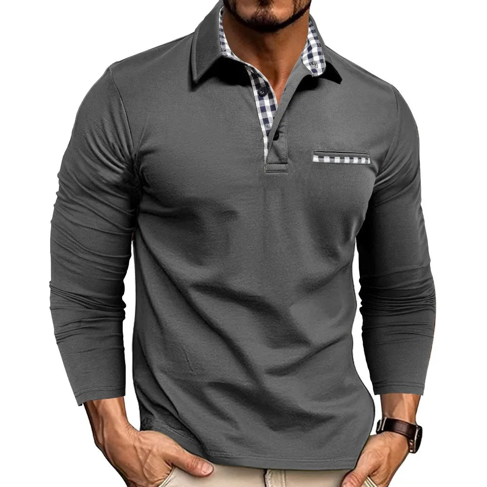 Long Sleeve Embroidered Polo