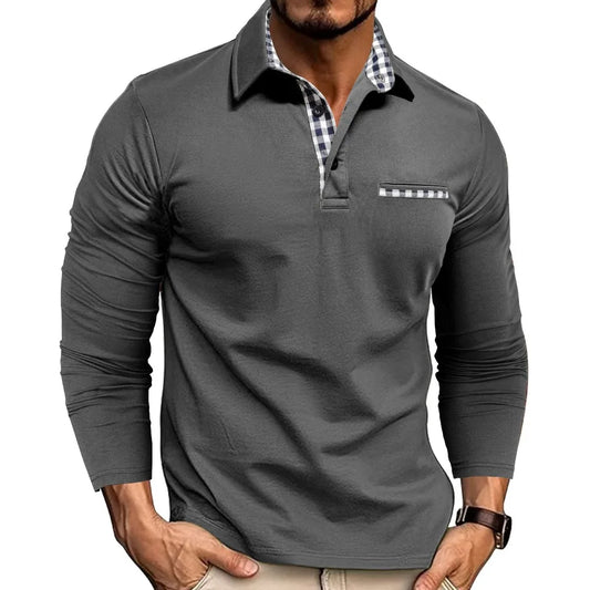 Long Sleeve Embroidered Polo