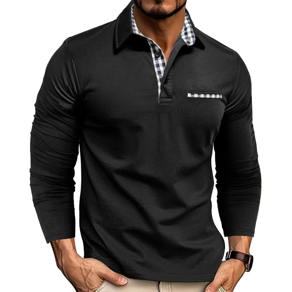 Long Sleeve Embroidered Polo