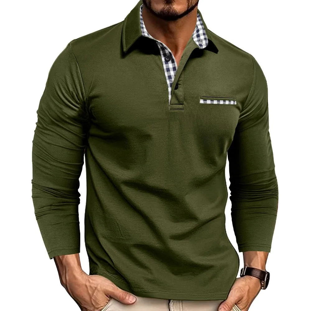 Long Sleeve Embroidered Polo
