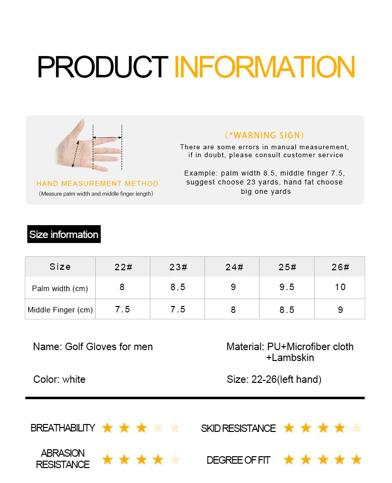 Unisex Training Golf Glove
